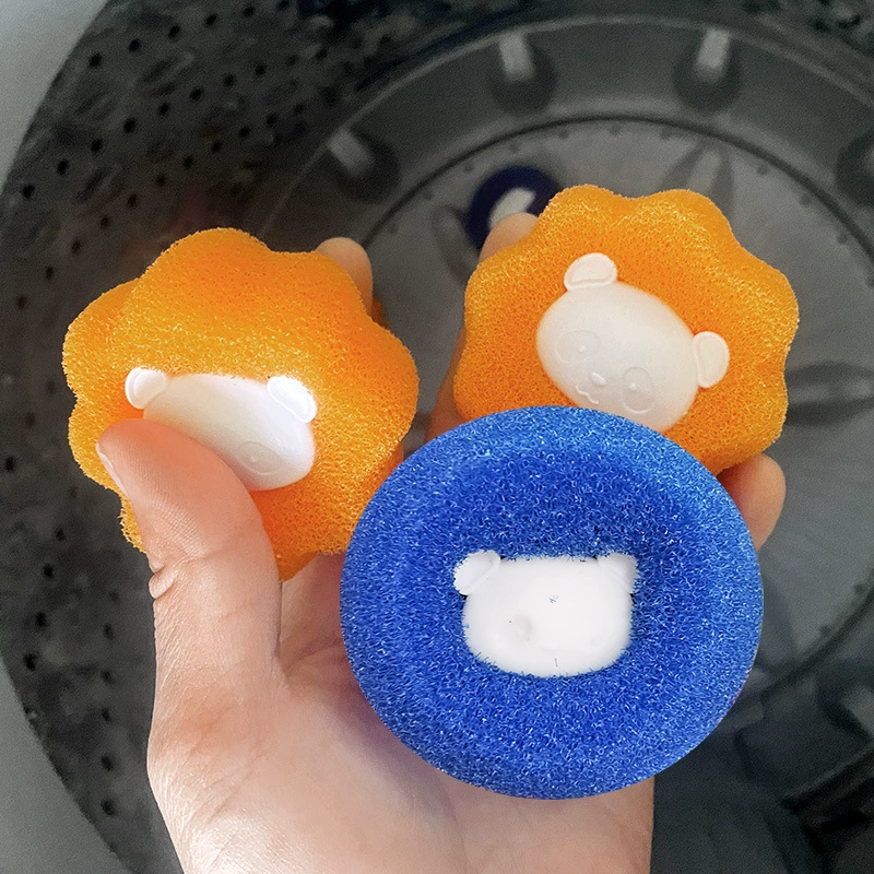 Губка для стирки Little Bear, липкий шарик для удаления волос, шарик для чистки белья, анти-запутывание, обеззараживание, корейский шарик для стирки в стиральной машине