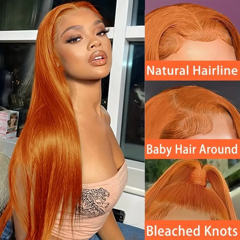 European American Style Long Straight Hair Wig Full Head with Lace Detailing Center Parted Synthetic Clip-in Fashion Highlighted_voghion.com