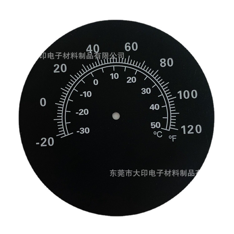 模切温度检测器或仪表显示刻度装饰片 PET材质 可丝印任意颜色