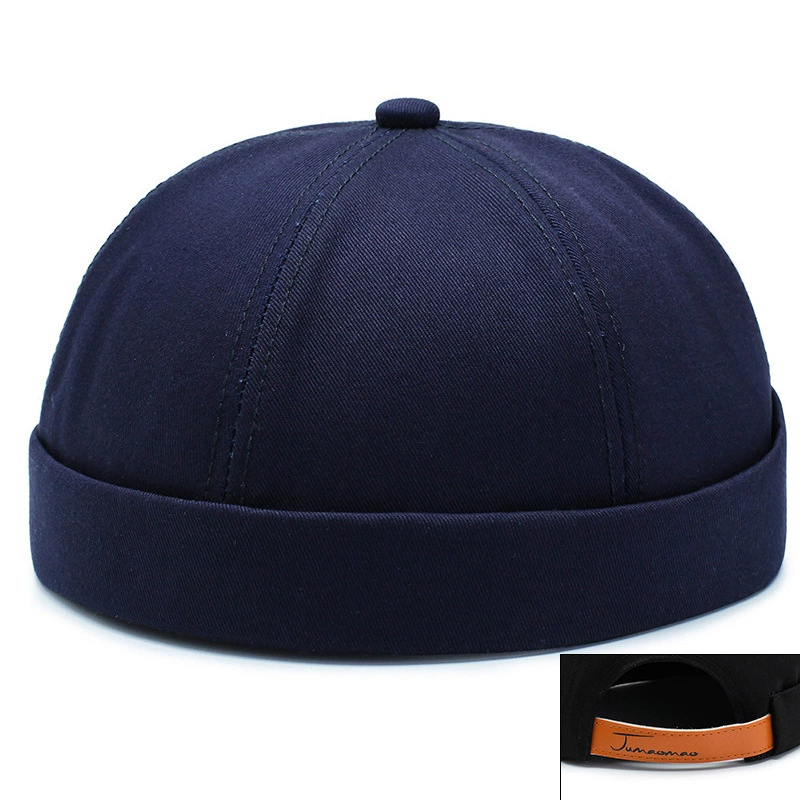 Landlord hat cotton beanie, solid spring–autumn brimless cap, one size adjustable 56–58 cm