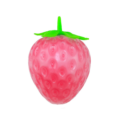 Light-changing Strawberry, Temperature-changing Strawberry, Color-changing Fruit in Light, Squeeze Fun TPR Big Strawberry Stress Relief Toy Wholesale