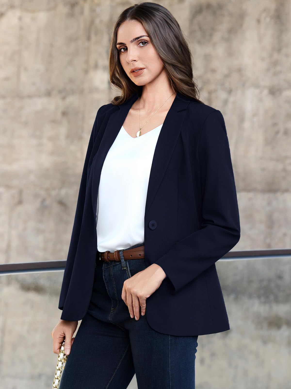 Fashionable Women's Single-button Blazer For Smart Office Wear_voghion.com
