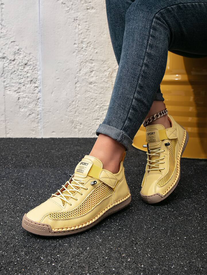Giày thể thao lưới thoáng khí unisex form rộng phong cách năng động — 9889 màu kaki, 9889 màu trắng, 9889 màu xám, 9889 xanh da trời chi tiết 37