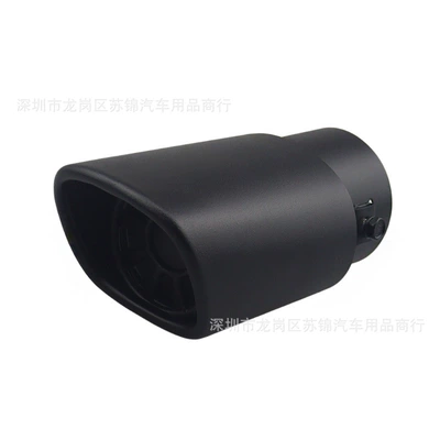 Silver Stainless Steel Exhaust Pipe Silencer – Exhaust pipe - square-mouth-porous-matte-black
