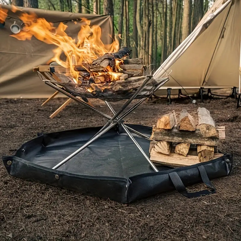 Polygonal double-sided silicone fireproof mat for picnic barbecue heat insulation mat for high temperature resistant barbecue stove fireproof mat
