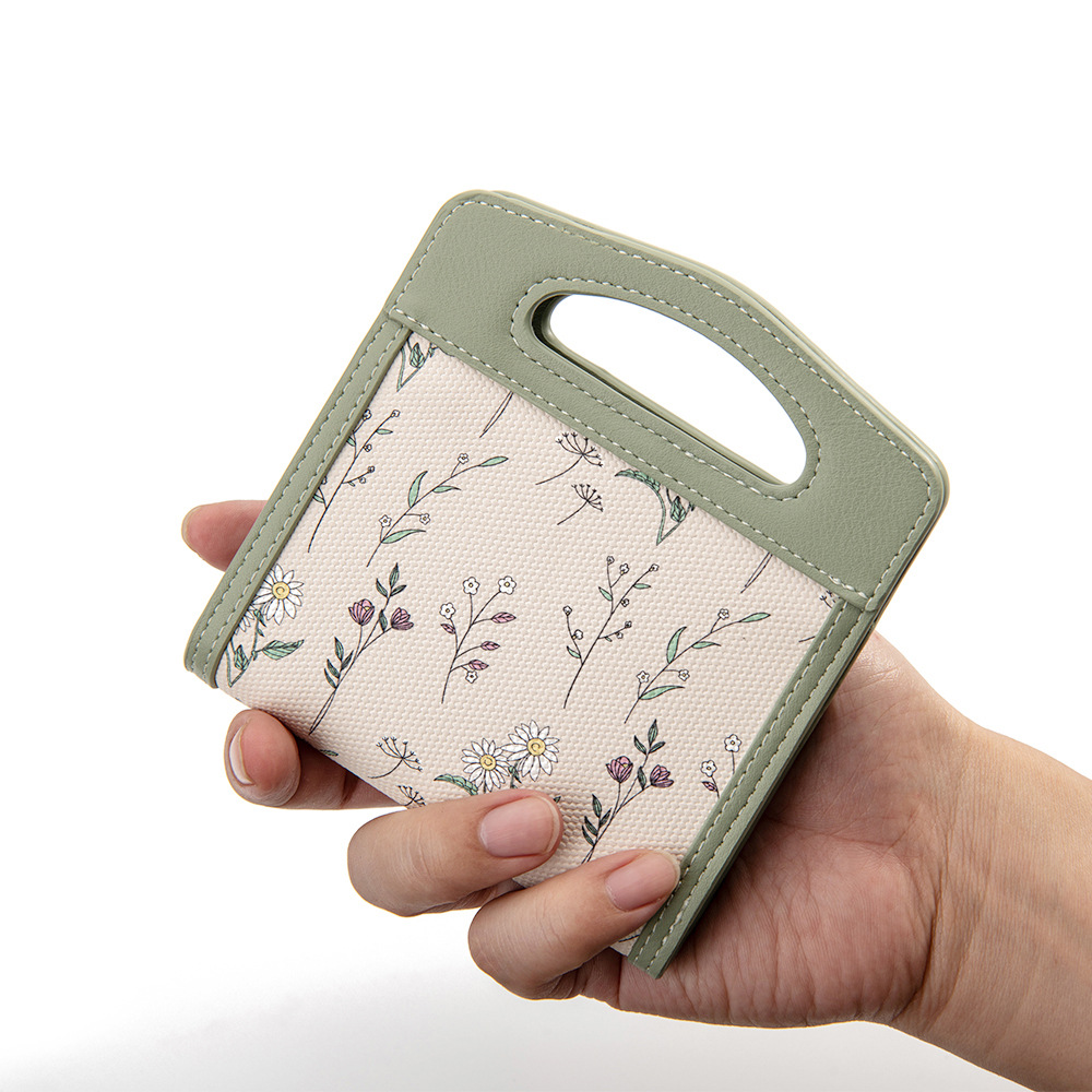 Cartera femenina de alto nivel flor y hierba bolsa de tarjeta de mano 2024 nueva cadena cambio cremallera moda damas