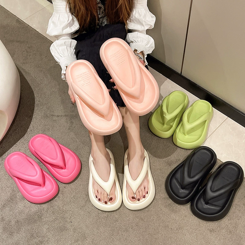 Summer flip flops platform, non-slip beach slide, slippers, footwear, beach style