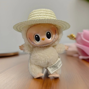 Super Cute Straw Hat Labubu Doll Labubu Pet Leaky Ear Empty Top Mini Hat Cute Doll Doll Hat