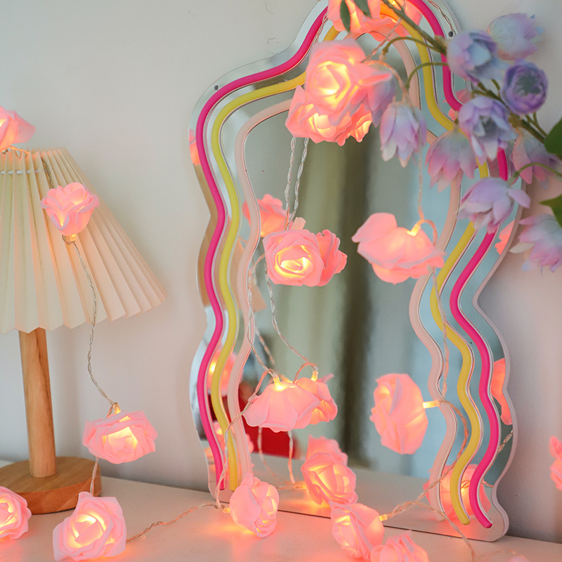 LED light string Rose light string night market stall camping lantern children's room birthday proposal layout Balcony decoration