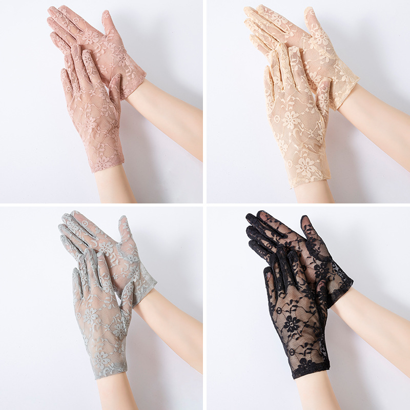 2021 Spring and summer new pattern Lace Sunscreen glove Thin section ultraviolet-proof bride Bridesmaid full dress sexy literature