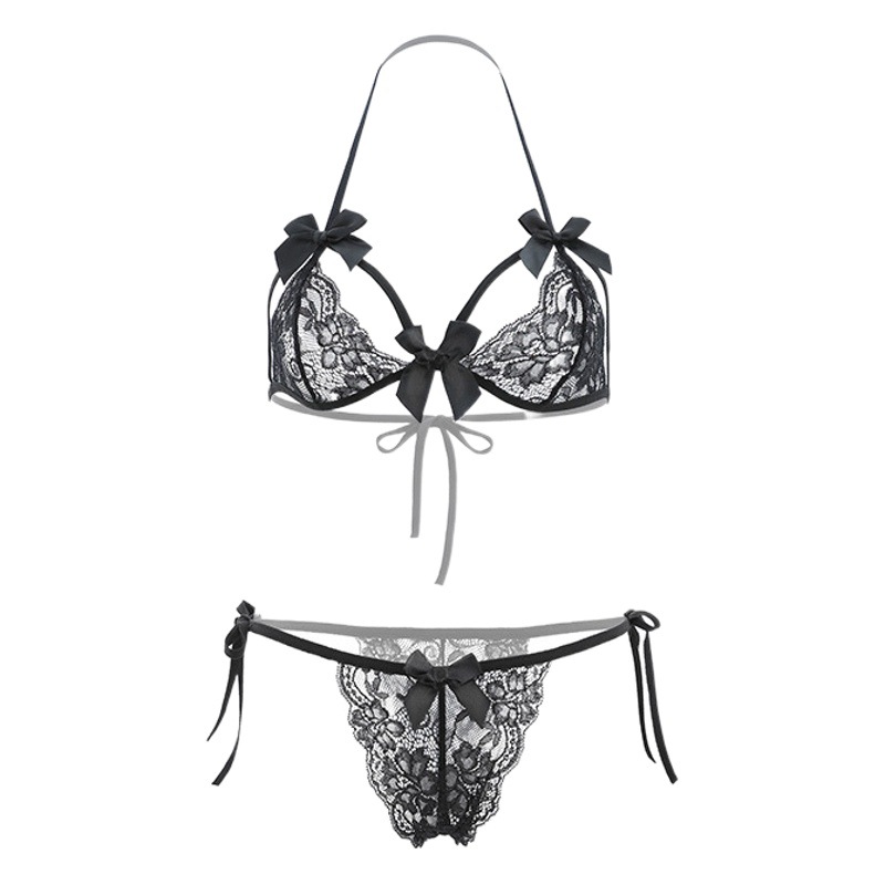 Feimu Lace Open-Crotch Three-Point Suit 6681 Sexy Intimates Sexy Bra and Panties Without Taking Off 50/Pack