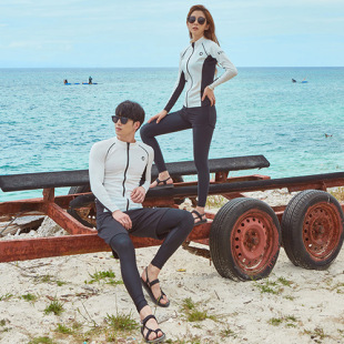 Korean Couple Diving Suit Split Long Sleeve Swimsuit Sunscreen Conservative Jellyfish Suit Scuba Suit Men's Vacation Swimsuit