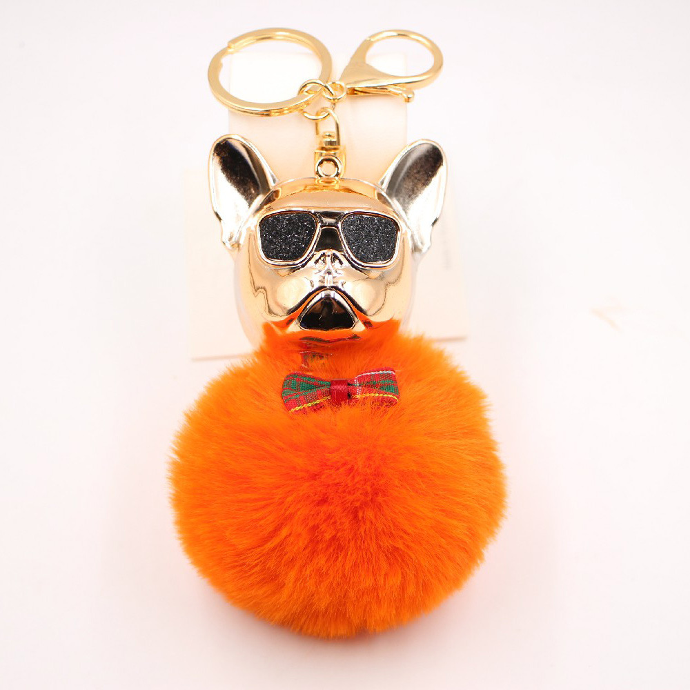 Neue Grenz Überschreitende Coole Hunde Kreative Sonnenbrille Methode Kampf Hund Auto Ornamente Niedlichen Hund Schlüssel Bund Haar Ball Tasche Anhänger display picture 34