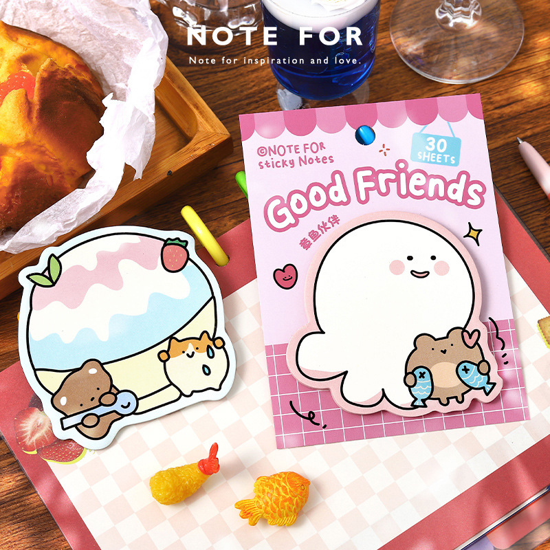 NOTE FOR Post-it Gulu Wonderful House Series Cute Showa Animal Graffiti Notas de mensaje