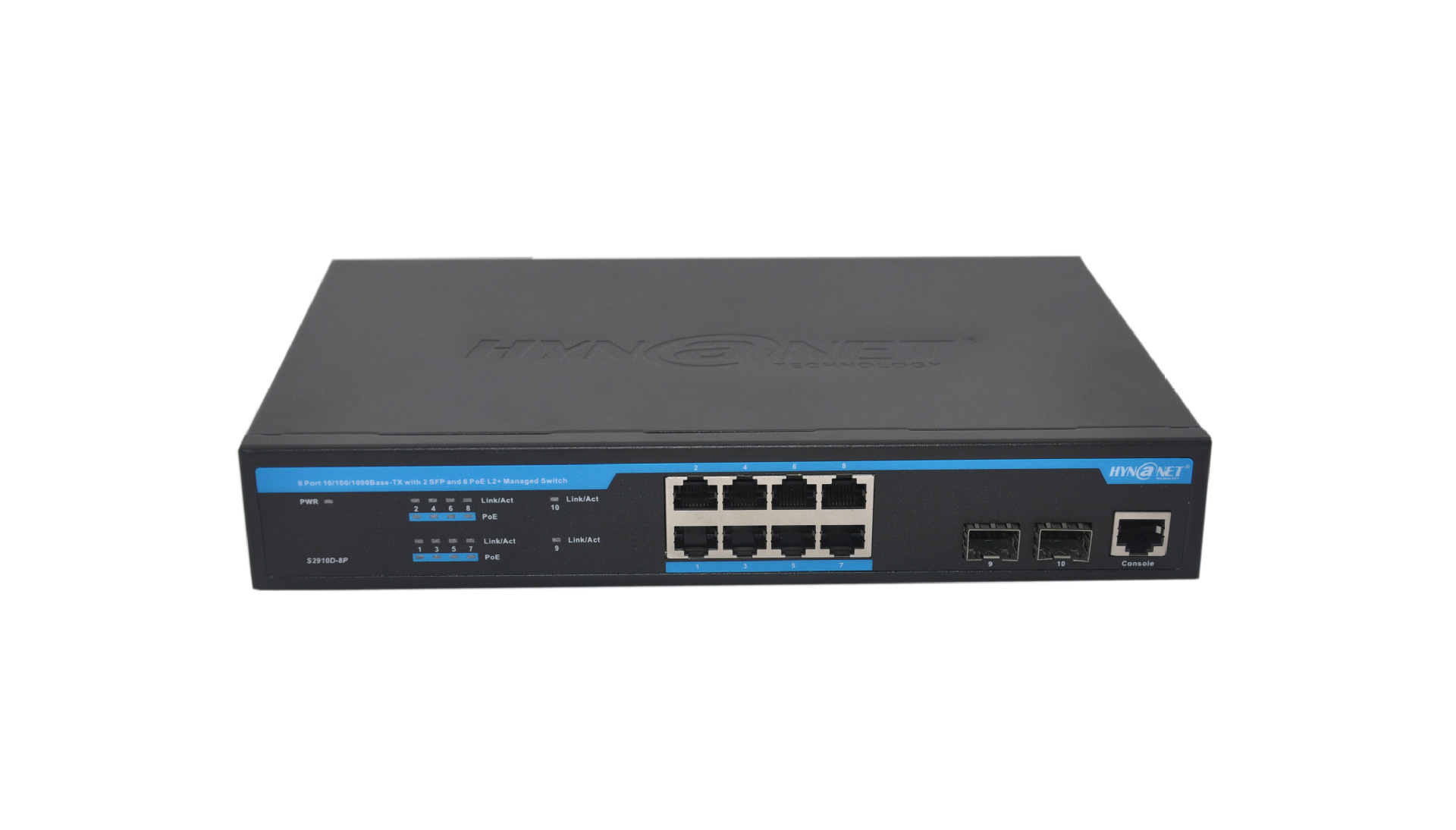 S2910D-8P   8口、10口管理型全千兆POE交换机，端口输出30W