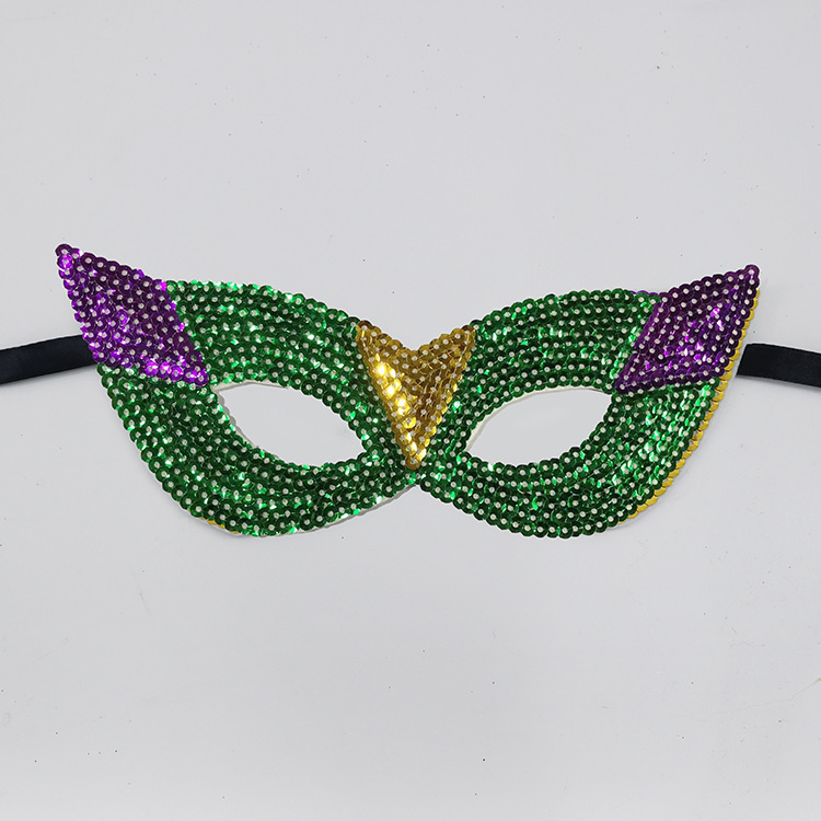 Máscaras de fiesta de carnaval plumas de color brazaletes Amazon oro púrpura verde sequillas payaso tricolor