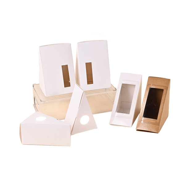 Factory wholesale triangular cowhide paper opening window box cheese…