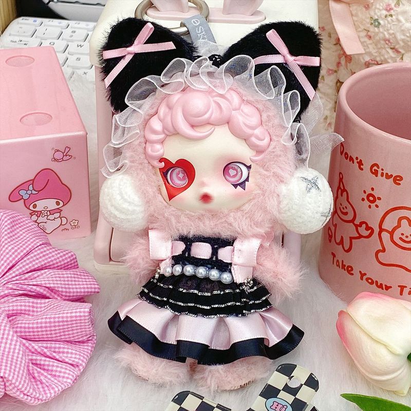 原创【甜莓洛可可】娃衣sp搪胶毛绒公仔娃衣套装高颜值黑粉系娃衣|undefined