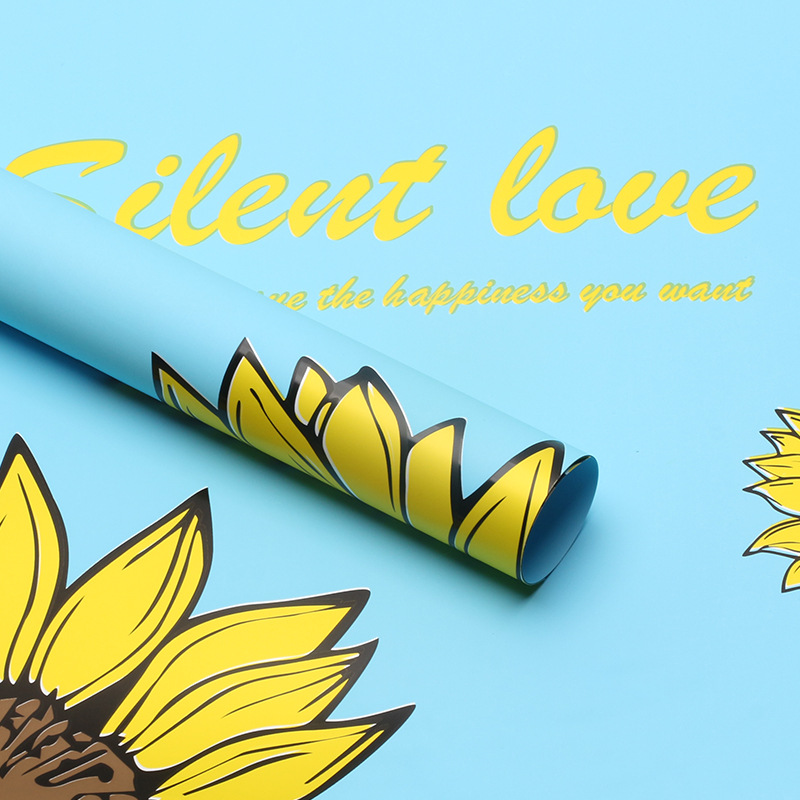 Papel de regalo con diseño de girasoles, papel de regalo floral estilo inglés, papel de regalo con girasoles, papel de regalo para flores frescas, papel con textura de plumas, materiales de papel de regalo floral.