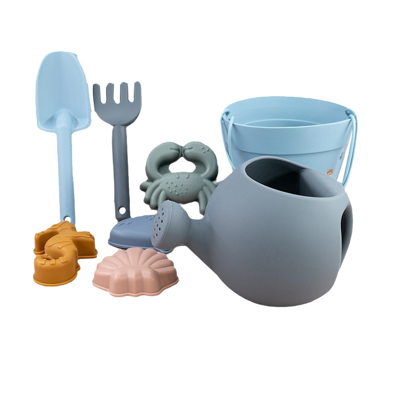 Jugar herramientas de arena Material de silicona Cubo de arena junto al mar Jugar herramientas de arena silicone beach toys