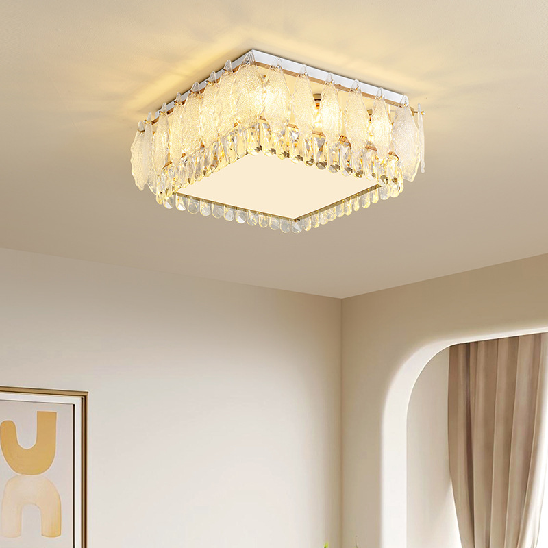 Grand View Garden lámpara de cristal francesa sala de estar alta sensación de protección de ojos de espectro completo LED dormitorio estudio lujo luz lámpara 413L