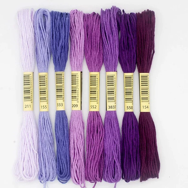 Cross stitch thread/purple*8 colors mixed