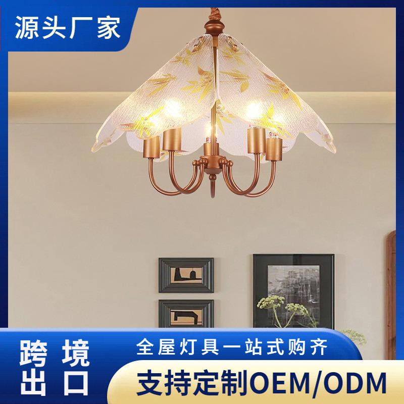Medieval Style Bedroom Main Lamp, New Chinese Style Zen Eye Protection Study Lamp, Enamel Color, Song Dynasty Aesthetics, New Zhongshan Lamps