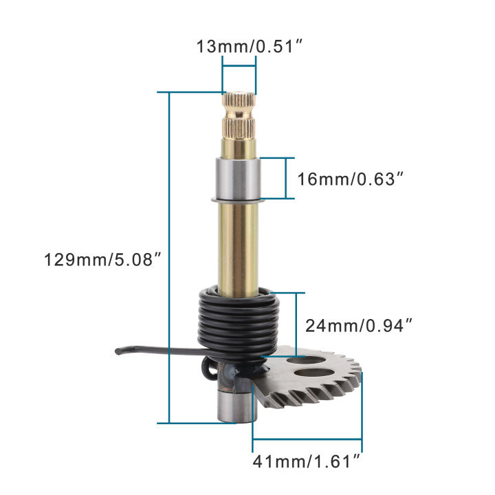 GY6 150 129mm Start Shaft Motorcycle Start Gear Foot Start Tooth Ignition Combination Tooth Fan-shaped Tooth