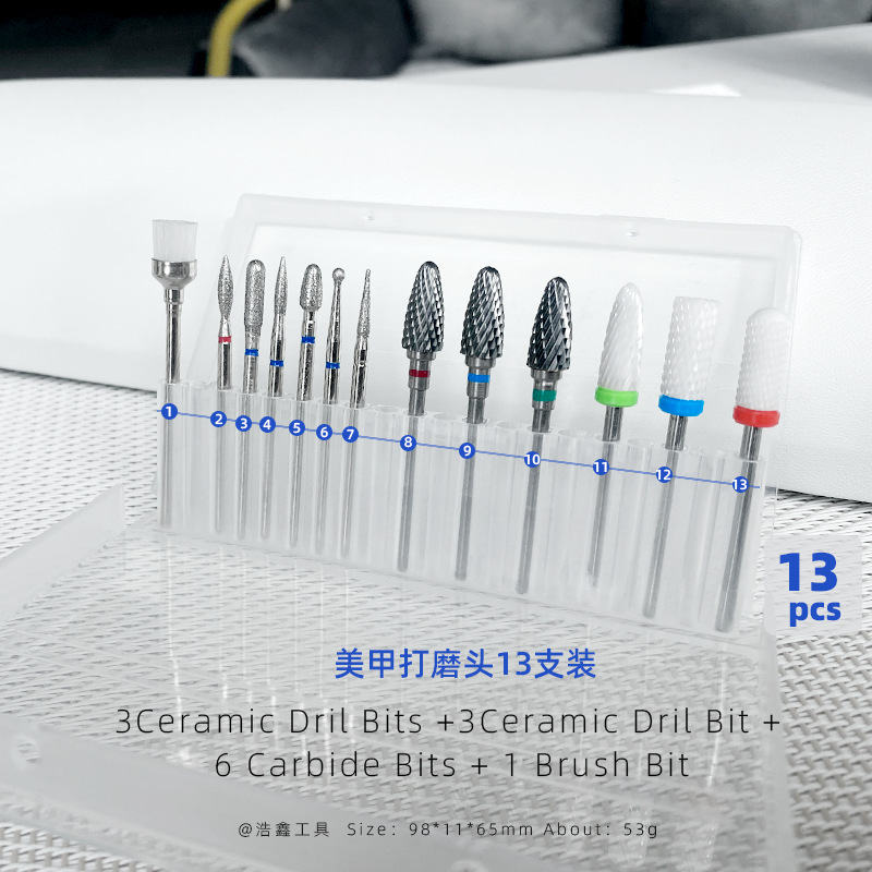 acero tungsteno uñas pulizando cabeza caja cerámica pulizante de piel muerta pretratamiento de eliminación de uñas pulizante herramienta de uñas