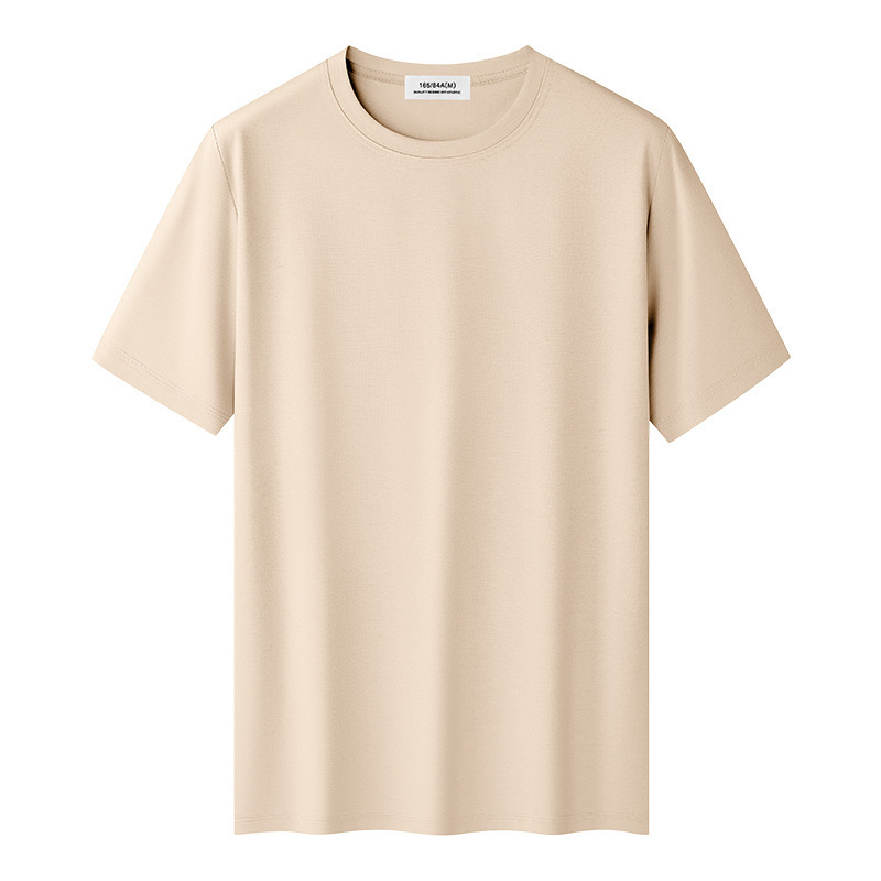 280g酢酸涼感莫糸光デイル半袖tシャツ男性夏氷糸丸襟高級カジュアルシャツ|undefined