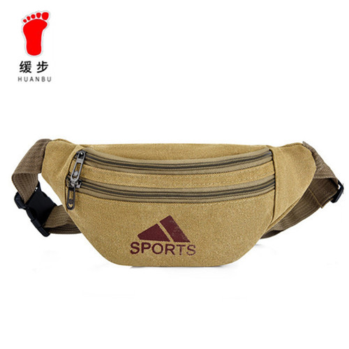New washed canvas waist bag men's mobile phone storage waist bag wholesale street stall cashier wallet sports waist bag