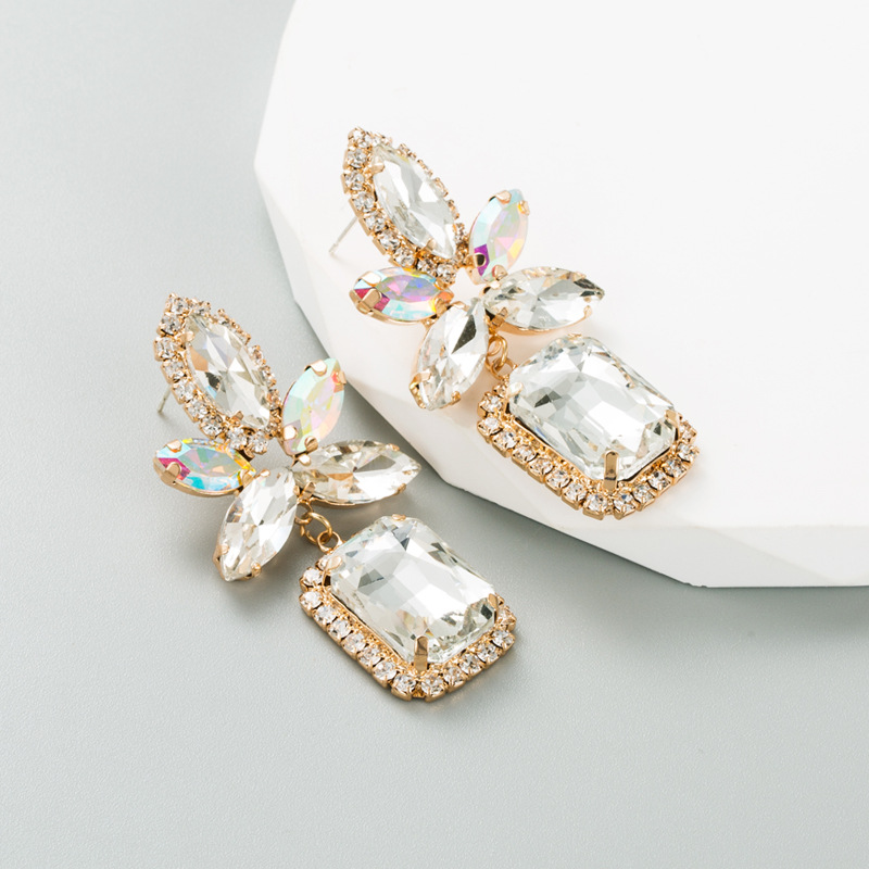 Retro Geometric Alloy Rhinestones Glass Women's Drop Earrings 1 Pair display picture 4