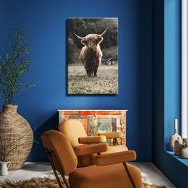 聚鼎定制亚马逊wish动物耗牛海报图片帆布油画创意艺术书房装饰