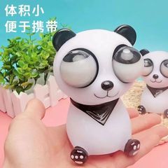 Funny Panda Eye Pop Pinch Fun Squeeze Prank Stunt Stress Relief Goofy Glasses That Move Relaxing Cartoon Bear Plush