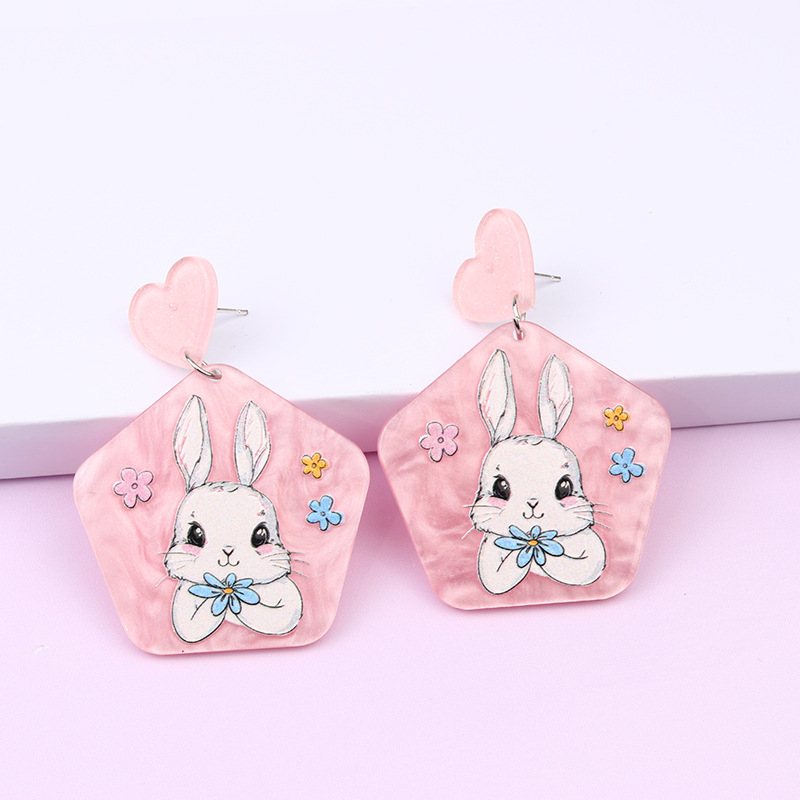6g Weight Drop Earrings Classification Daily Occasion Acrylic Material Geometric Pattern Women'S Gender Cartoon Style Style Cartoon Style Geometric Arylic Drop Earrings 4