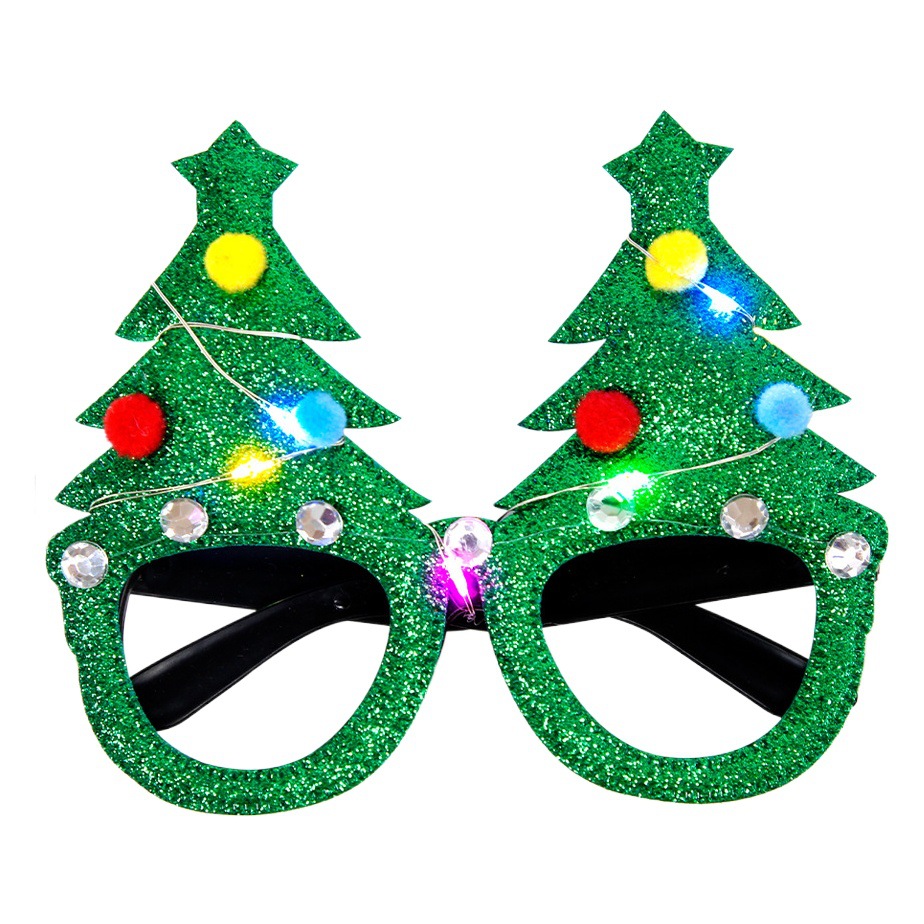 Amazon nuevo Navidad gafas LED luminoso niños adultos fiesta decoración suministros Navidad gafas marco image 1