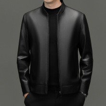 DLSN25270春秋新款海宁男式原生态头层绵羊皮真皮皮衣男立领修身