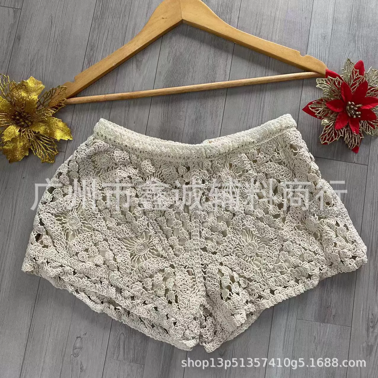 Защитные хлопковые шорты (женские) корейский стиль, кружевная аппликация, эластичный пояс, один размер
