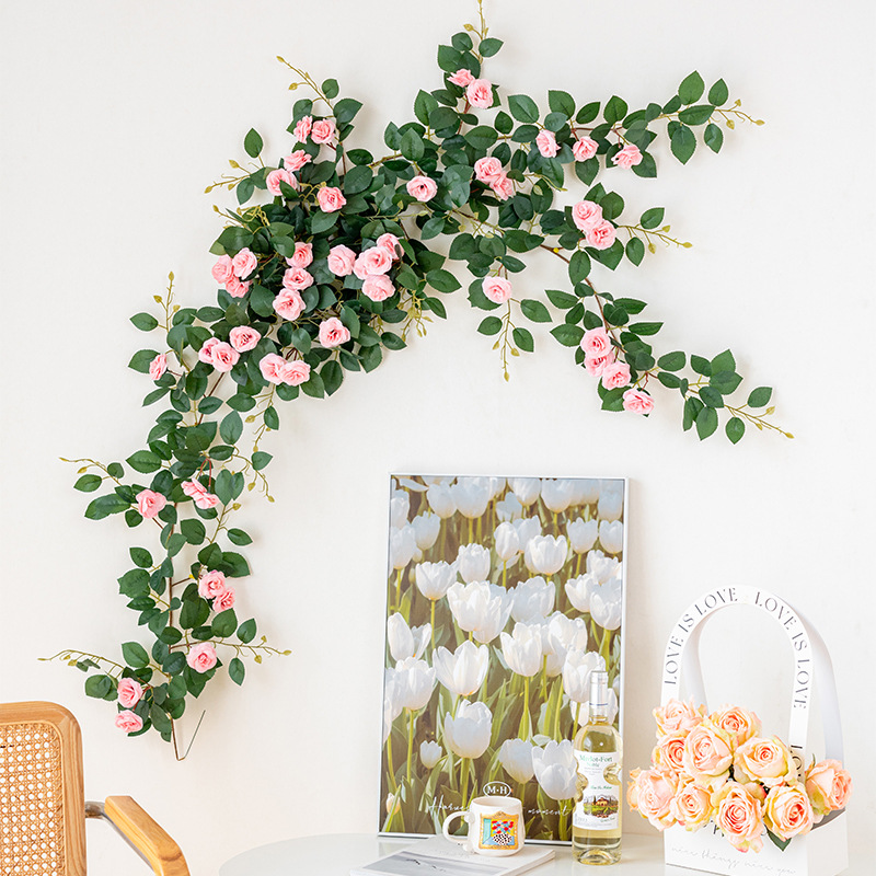 21 roses flower vine artificial flower faux vine plant decorative green plant vine plant