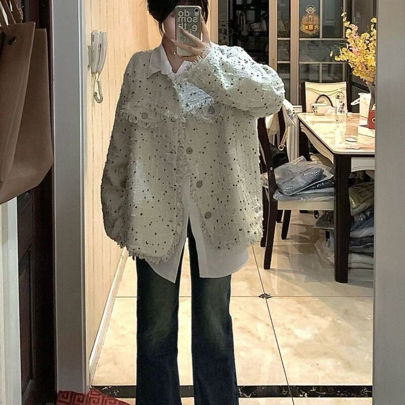 Summer Suit Women's New Loose New Cardigan Jacket + Shirt + High Waist Denim Flared Pants Three-Piece Suit