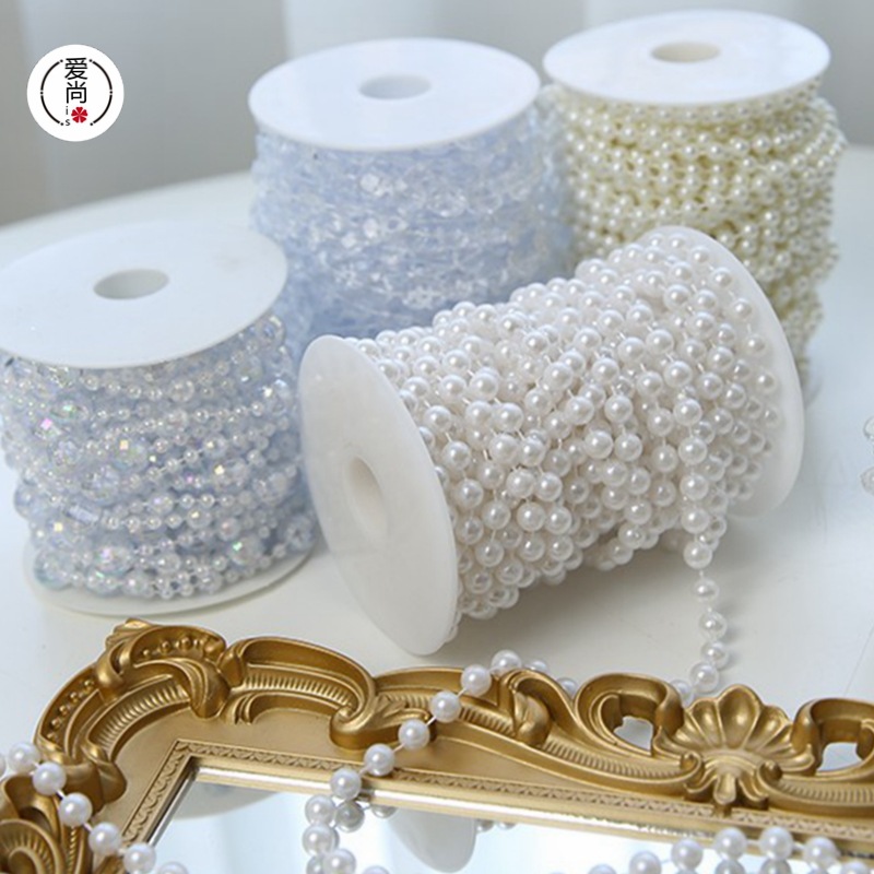 日常新款珍珠配饰链条花束造型流苏花艺包装diy花店资材鲜花装饰