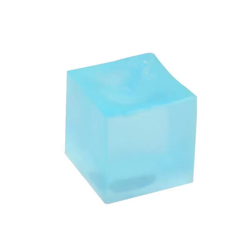 Transparent ice‑cube slime toy, realistic squishy stress reliever, ~2 cm