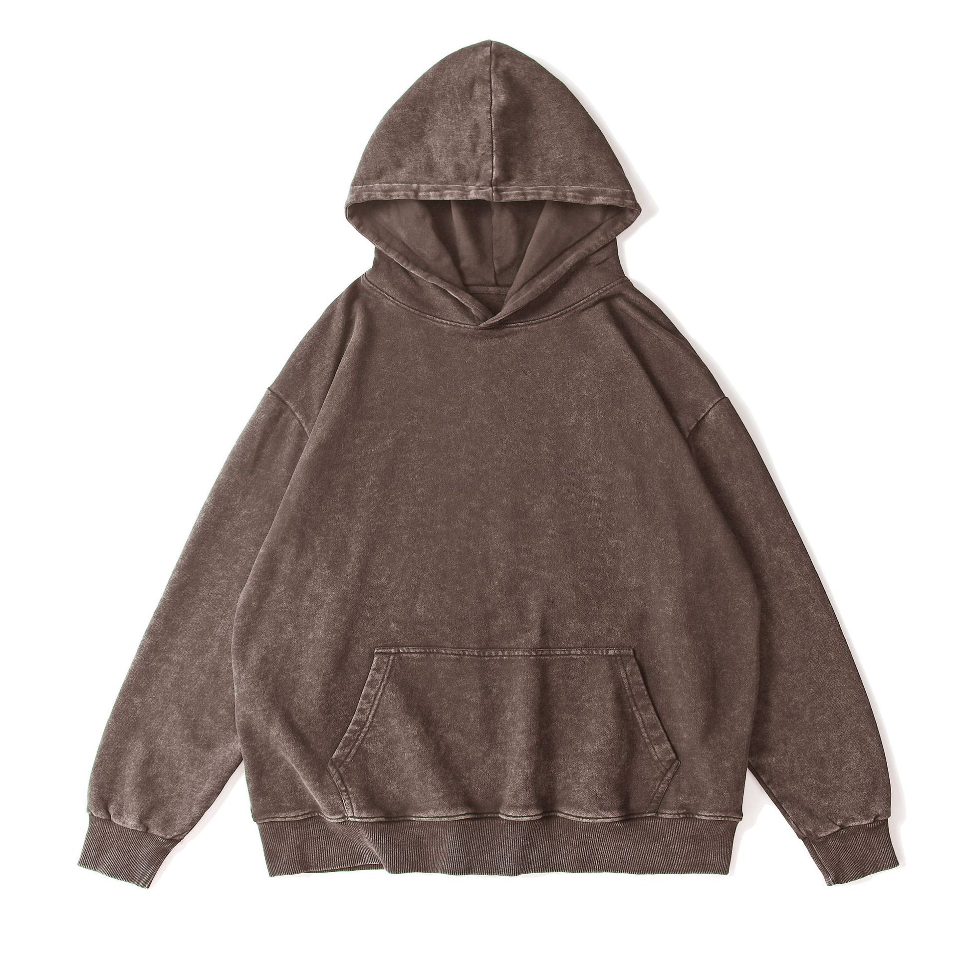 Sudadera con Capucha Lavada para Hombre 350g de Algodón para Ocio