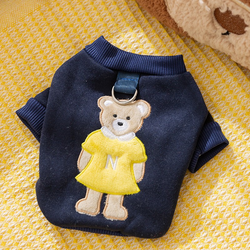 Otoño e Invierno Perro Japonés y Coreano de dibujos animados lindo suéter de dos piernas gato tracción cálido invierno ropa para perros mascotas