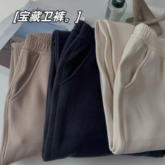 森島の秋冬の新型のベルベットの厚いねじの足首のズボンのハーレムの衛のズボンのゆったりしているまっすぐな筒の小さい人は心地良いです。
