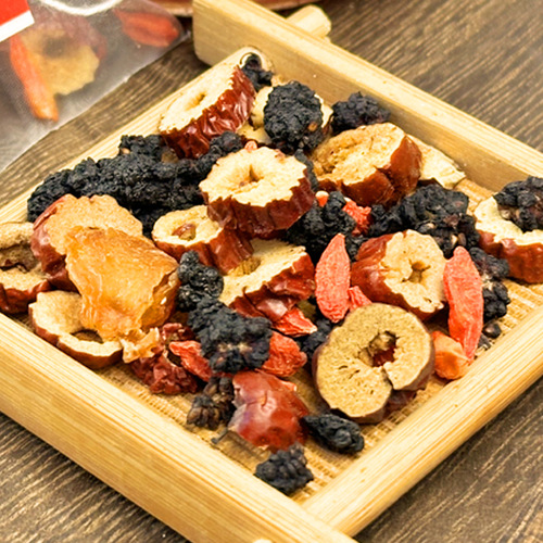 Mulberry, wolfberry and longan tea 175g Wholesale mulberry, black wolfberry and longan tea Longan and red date tea processing