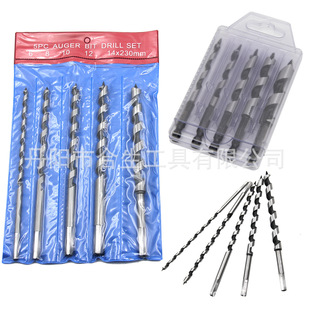 Cross-border 5pc Joi Luo drill bit 100/230mm/460mm hardened woodworking drill bit hand woodworking hole opener