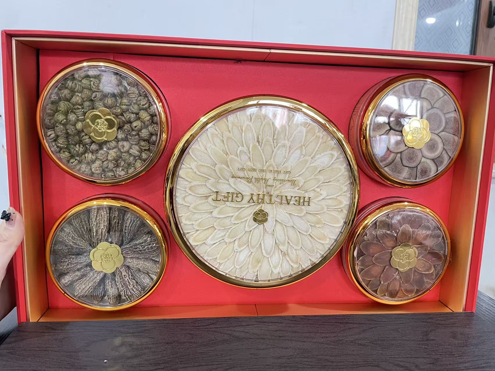 Laicai Five Herb Gift Box 500g Changbai Mountain Red Ginseng Slices Morel Mushroom Dendrobium Astragalus Deer Antler Culinary Set key features