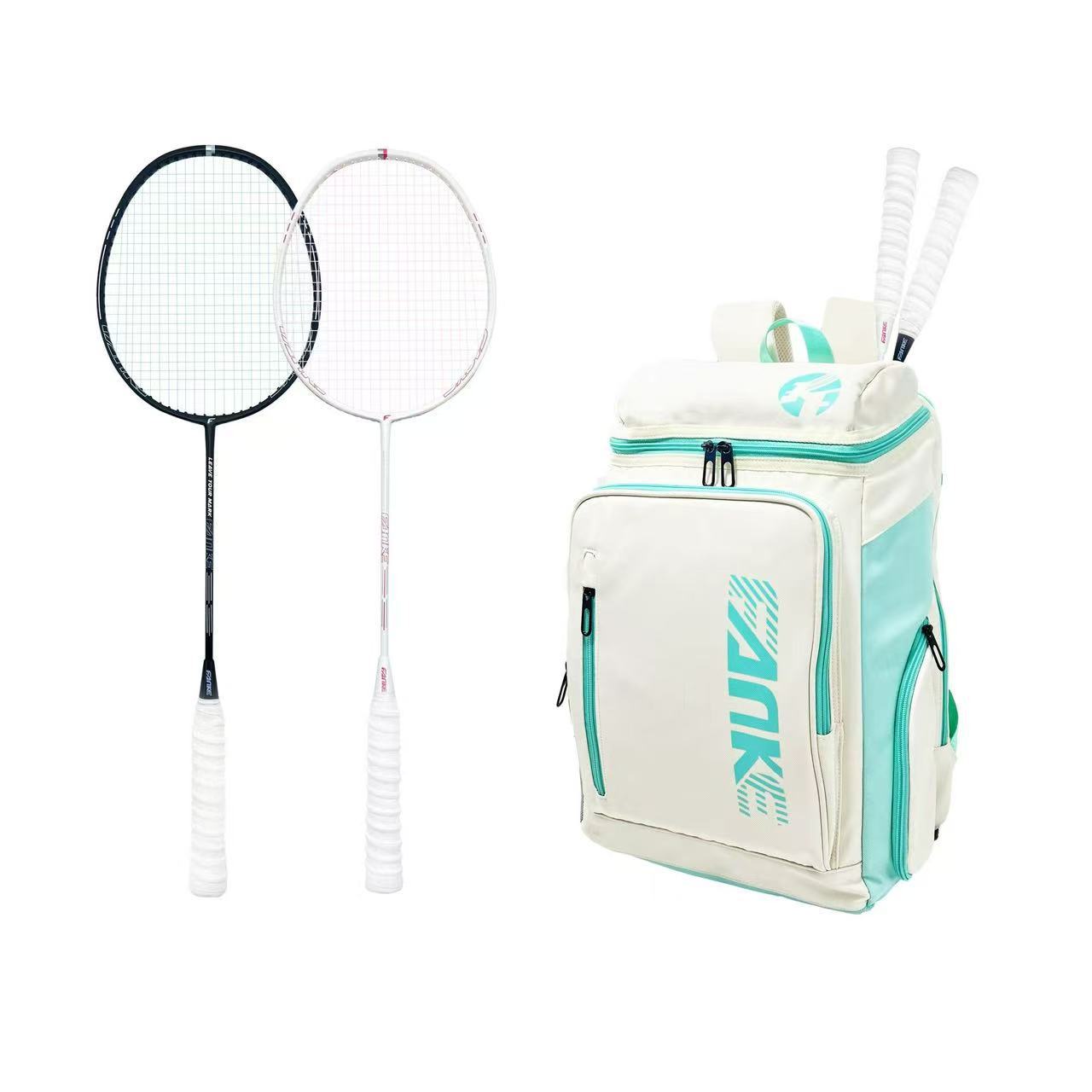 Carbon Badminton Racket for Men and Women, One-Piece Racket for Adults, Durable Badminton Racket Training Racket, Fashionable Backpack