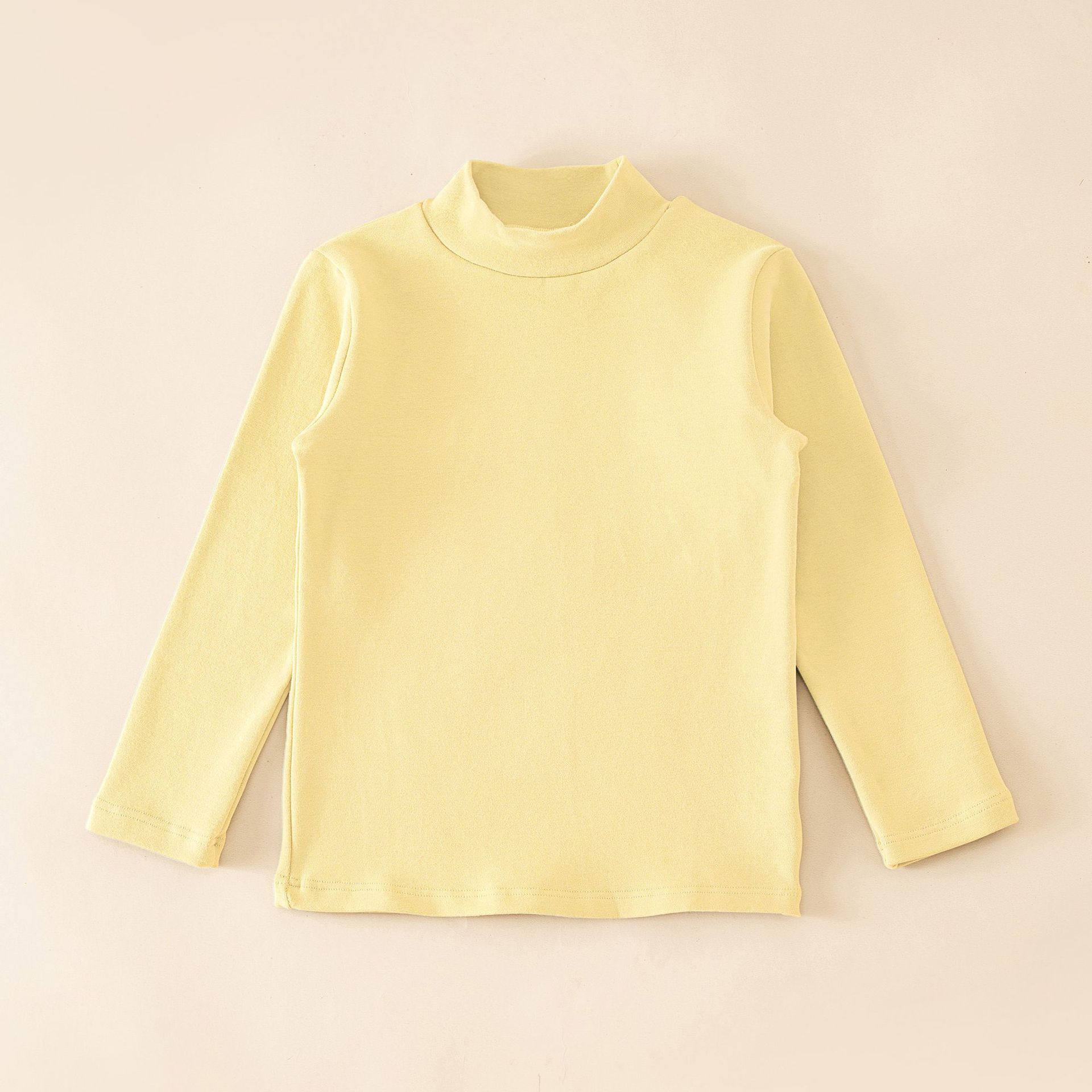 Camiseta térmica de otoño e invierno para niños, ropa infantil clase A, camisa de otoño para niños, camiseta interior de cuello medio alto de color liso para niñas.